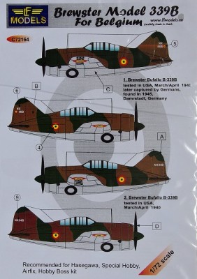 LF Model C72164 Decals Brewster Model 339B Belgium (HAS/AIRF) 1/72