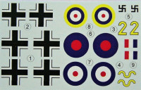 LF Model C7248 Decals Bf 109F Captured (FUJ/HAS) Part I. 1/72