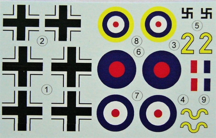 LF Model C7248 Decals Bf 109F Captured (FUJ/HAS) Part I. 1/72