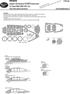 New Ware NWA-M1113 Mask Republic F-84G Thunderjet ADVANCED (TAM) 1/48