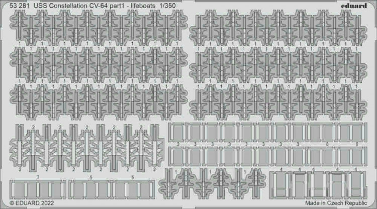 Eduard 53281 SET USS Constellation CV-64 lifeboats (TRU) 1/350