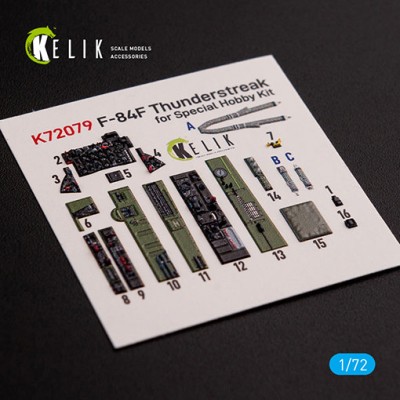 Reskit K72079 F-84F Thunderstreak inter. 3D decals (SP.H.) 1/72