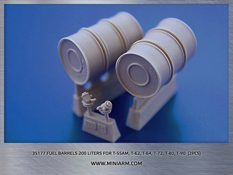 Miniarm 35177 Танковые топливные бочки 200л. для Т-55 - Т-90 (2шт) 1/35