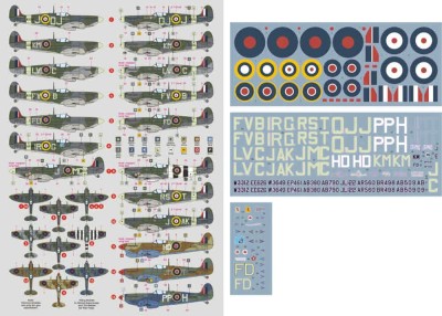 Dk Decals 48045 Spitfire Mk.V of Wing Commanders (13x camo) 1/48