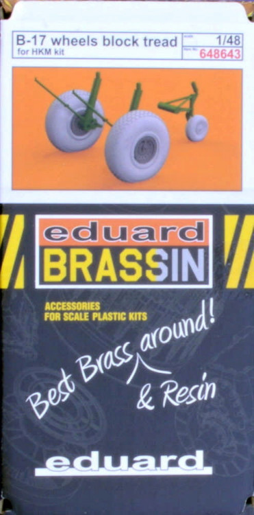 Eduard 648643 BRASSIN B-17 wheels block tread (HKM) 1/48
