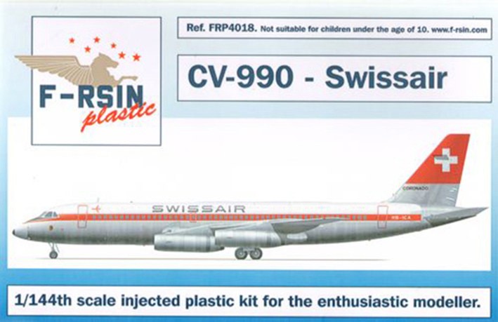 F-rsin Plastic FRP4018 Convair CV-990 Decals Swissair, laser-printed decals 1/144