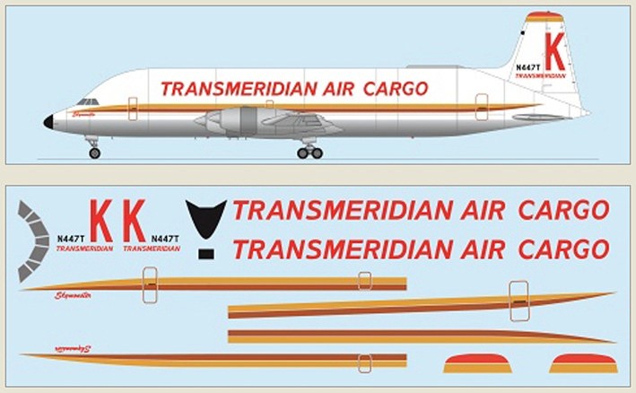 F-rsin Plastic FRP4125 Canadair CL-44 Guppy - Transmeridian Air Cargo Includes a laser-printed decal. 1/144