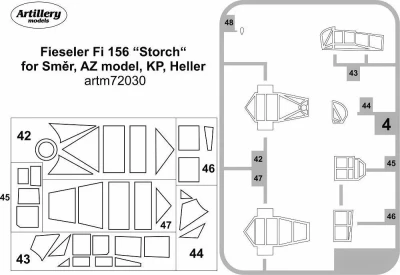 Fly model M7230 Masks for Fi-156 Storch (AZ/KP/HELL) 1/72