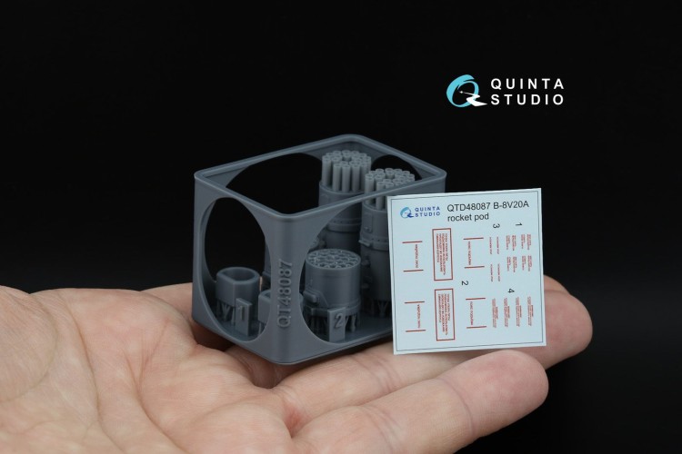Quinta studio QT48087 Блоки неуправляемых ракет Б-8В20А, 2 шт. (для всех моделей) 1/48