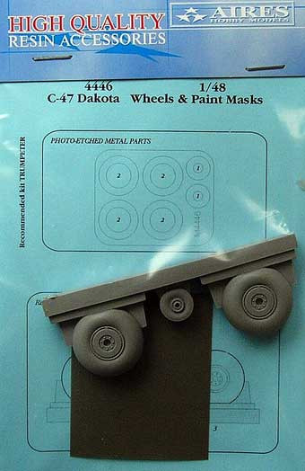 Aires 4446 C-47 Dakota wheels & paint masks 1/48