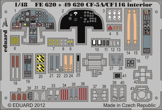Eduard FE620 1/48 Цветное фототравление для CF-5A/ CF-116 interior S. A.