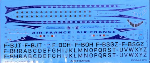 BOA Decals 44120 SE-210 Caravelle 3 Air France (AIRF) 1/144