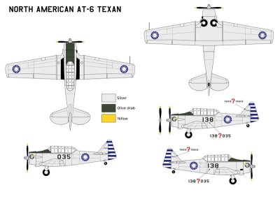 Miniwing Plastic MINI336 North-American AT-6 TEXAN 1 bagged kit, 1 decal version, 1/144