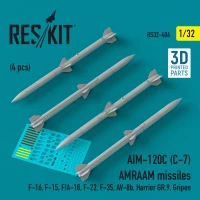 Reskit 32406 AIM-120C (C-7) AMRAAM missiles (4 pcs.) 1/32