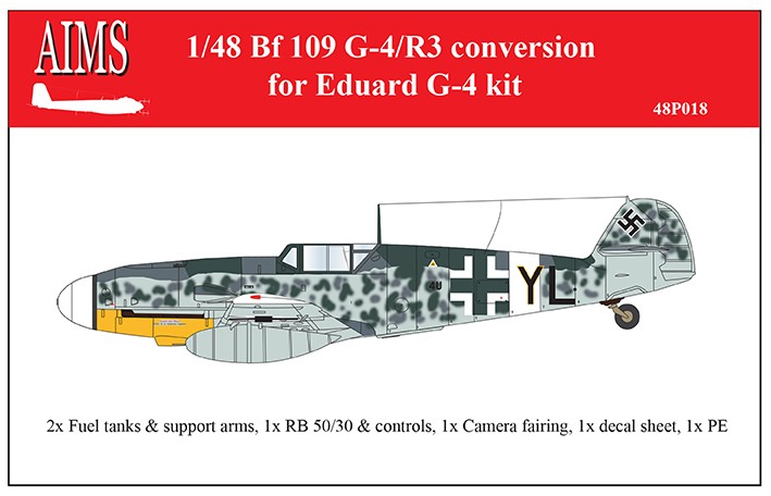 Aims AIMS48P018 Messerschmitt Bf-109G-4/R3 conversion (designed to be used with Eduard Bf-109G-4 kits) 1/48