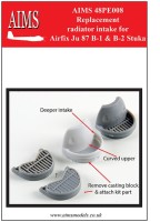 Aims AIMSP48008 Junkers Ju-87B-1/Ju-87B-2 'Stuka' replacement radiator (designed to be used with Airfix kits) 1/48