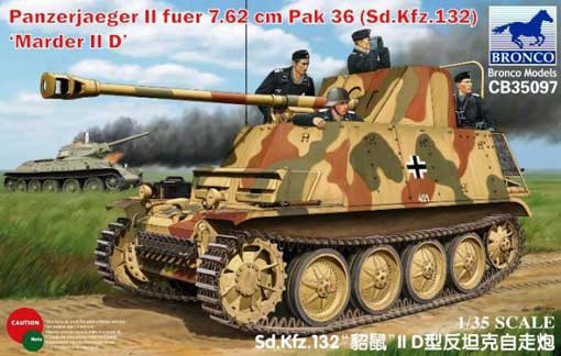 Bronco CB35097 Panzerjaeger II fuer 7.62 cm PaK 36 (Sd.Kfz. 132) Marder II D 1/35