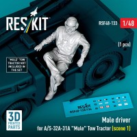 Reskit F48133 Male driver for A/S-32A-31A Mule Tow Tractor 1/48