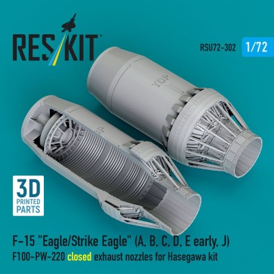Reskit U72302 F-15 A,B,C,D,E,J closed exh. nozzles (HAS) 1/72