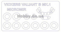 KV Models 14377 Vickers Valiant Mk.I (MICROMIR 144-003) + маски на диски и колеса MICROMIR 1/144