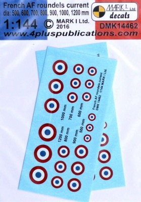 4+ Publications DMK-14462 1/144 Decals French AF roundels - modern (2 sets)