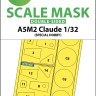 Art Scale 200-M32008 Mitsubishi A5M2 Claude wheels and canopy frame paint masks (inside & outside) 1/32