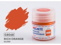 Machete G8068 Краска акриловая Rich orange (Насыщенный оранжевый, глянцевый) 10 мл.