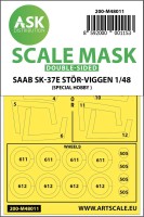 Art Scale 200-M48011 Saab SK-37E Stor-Viggen wheels and canopy frame paint masks (inside & outside) 1/48