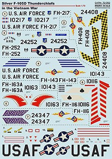 Print Scale 72-352 Silver F-105D Thunderchiefs (wet decals) 1/72