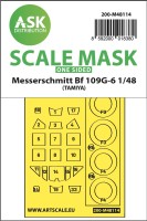 Art Scale 200-M48114 Messerschmitt Bf-109G-6 canopy frame paint mask (outside only) 1/48