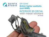 Quinta studio QR+32046 Комплект ремней для истребителя Великобритании, с середины ВМВ (с металлическими пряжками) (для всех моделей) 1/32