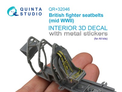 Quinta studio QR+32046 Комплект ремней для истребителя Великобритании, с середины ВМВ (с металлическими пряжками) (для всех моделей) 1/32
