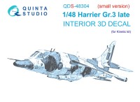 Quinta Studio QDS-48304 Harrier Gr.3 late (Kinetic) (Малая версия) 3D Декаль интерьера кабины 1/48