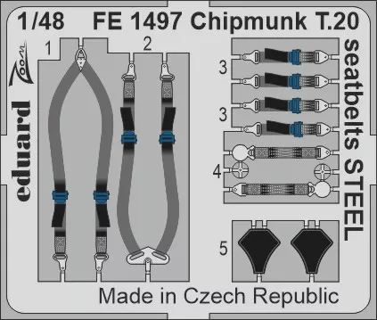 Eduard FE1497 Chipmunk T.20 seatbelts STEEL (AIRF) 1/48