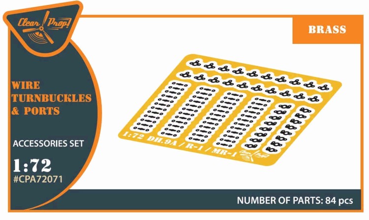Clear Prop A72071 Wire Turnbuckles & ports (for DH.9a/R-1 kits) 1/72
