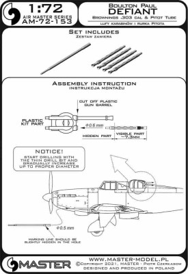 Master AM-72-153 Boulton Paul Defiant Pitot Tube&amp;Browning .303 1/72