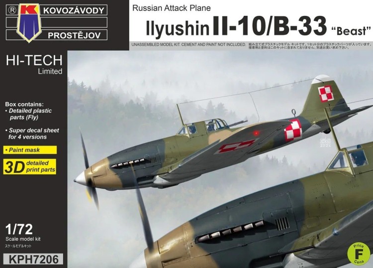 Kovozavody Prostejov H7206 Ilyushin IL-10/B-33 'Beast' (4x camo) HI-TECH 1/72