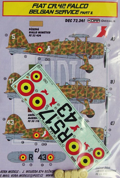 Kora Model DEC72341 Fiat CR.42 Falco Belgian Service Vol.2 декали декали 1/72