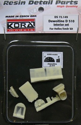 Kora Model DS72149 Dewoitine D 510 Interior set (HELL/SMER) 1/72