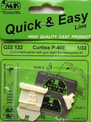 CMK Q32122 Curtiss P-40E Instrument panel with gun sight HAS 1/32
