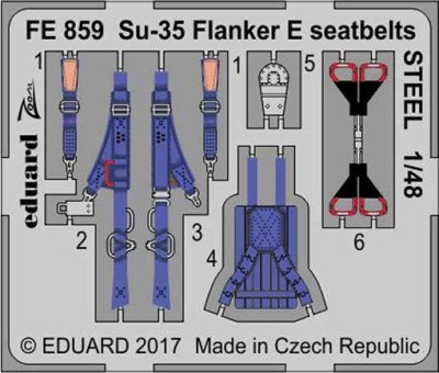 Eduard FE859 Su-35 Flanker E seatbelts STEEL 1/48