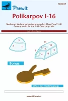 Peewit M48039 Canopy mask Polikarpov I-16 (CL.PROP) 1/48