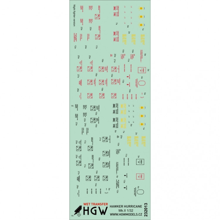 HGW 232013 STENCILS Hawker Hurricane 1/32
