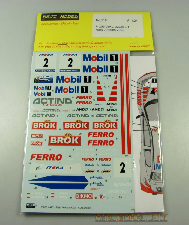 Reji Model 110 P 206 WRC 'MOBIL 1' Rally Antibes 2002 1/24