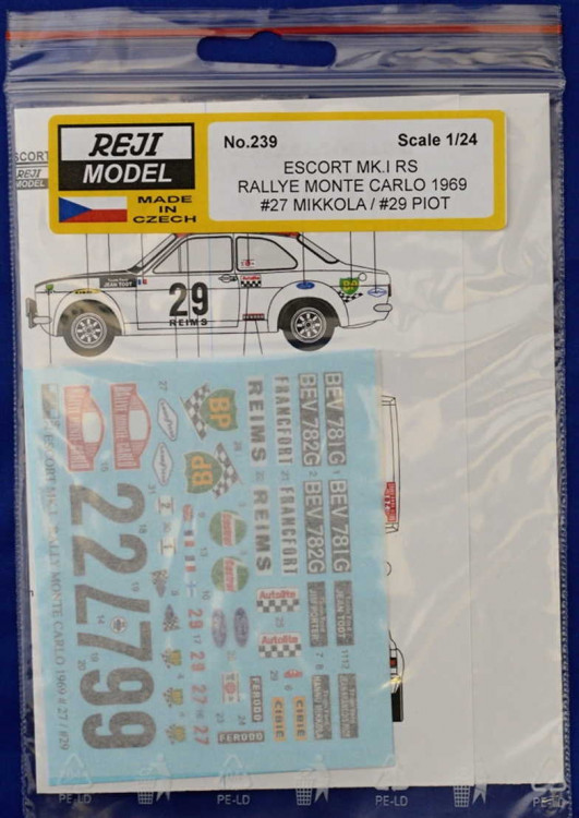 Reji Model 239 Ford Escort Mk.I - M.Carlo 1969 (decals & PE) 1/24