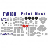 KAV M72009 FW 189 (ICM 72291, 72292, 72293, 72294) Окрасочная маска на остекление 1/72