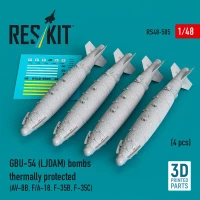 Reskit 48505 GBU-54 (LJDAM) bombs thermally prot. (4 pcs) 1/48