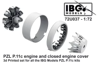IBG U7237 PZL P.11c Engine & Closed Engine Cover (3D) 1/72