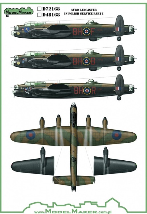 Model Maker Decals MD48168 Avro Lancaster in Polish service part I 1/48