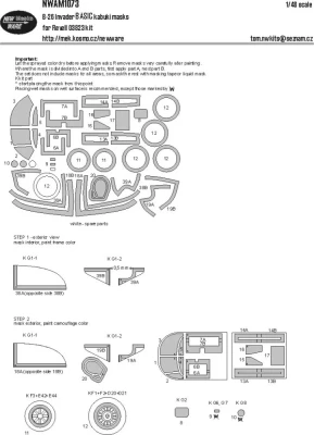 New Ware NWA-M1073 Mask B-26 Invader BASIC (REV 03823) 1/48